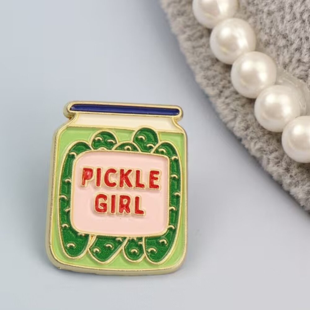 “Pickle Girl” Enamel Pin Brooch (NEW & SO CUTE!)